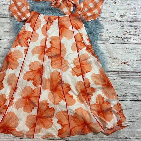 NWT Anthropologie Farm Rio Gingham Contrast Top & Skirt Set - Picture 6 of 12